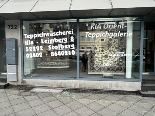 Kia Orient Teppichgalerie und Teppichwaescherei Ladenlokal Schaufenster Aachen