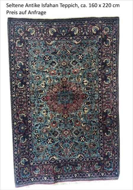 Antiker Isfahan Teppich blau – seltenes Sammlerstück bei ATW KIA Teppichhandel Aachen