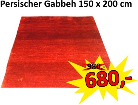 Persischer Gabbeh rot 150 x 200 cm – Sonderangebot für 680 Euro bei Teppichreinigung Aachen Atw KIA UG